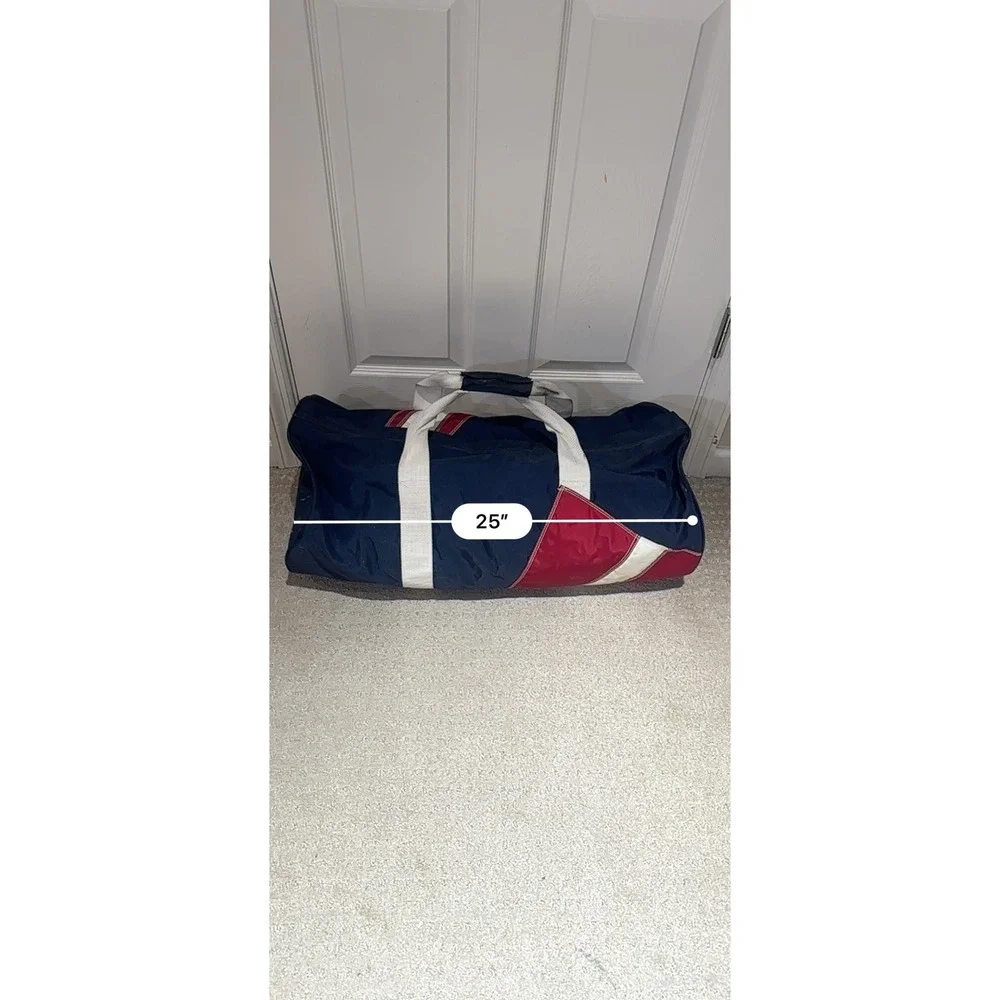 Tommy Hilfiger Vintage Duffel Bag Navy Red White missing strap